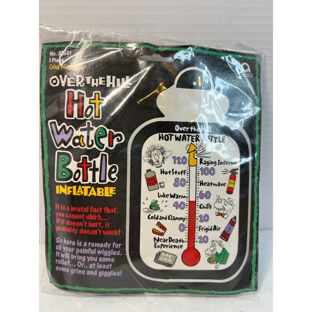 Vintage Over the Hill Inflatable Hot Water Bottle Gag Gift Amscan Goofy Gadgets